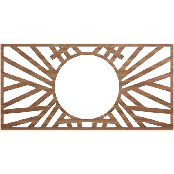 Ekena Millwork Hoover Wood Fretwork Pierced Ceiling Medallion, Walnut, 18"W x 9"H x 6 5/8"ID x 3/8"T CMWP18X09X0375HOWA - main